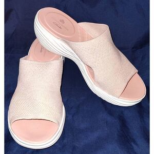 Clarks Marin Coral Light Pink Rose Clair Comfort Mule Sandal Size 8.